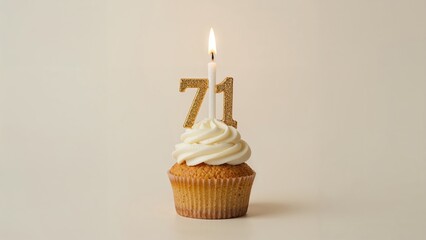 71st Birthday Party with Cupcake and Candle