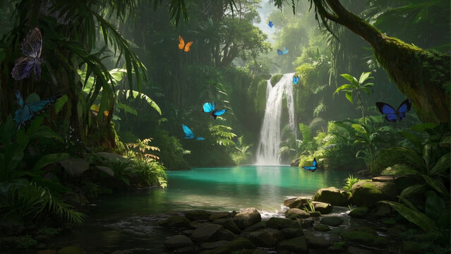 waterfall in the forest 2562