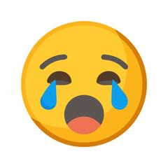 Crying Emoji Face Isolated Transparent Background
