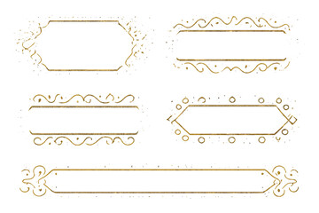 Obraz premium Luxury Gold Ornamental Banners Collection, Elegant Vintage Frames, Retro Decorative Labels, Blank Placeholders, Vector Set for Invitations, Announcements, Certificates, Transparent Background