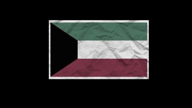 An animation of the Kuwait flag unfolding as if it were a piece of paper.
