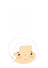 Illustration of an old woman on a white background with space for text