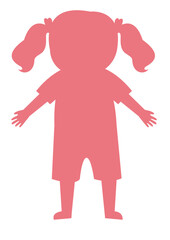 cute little girl avatar character vector illustration design  pink and white