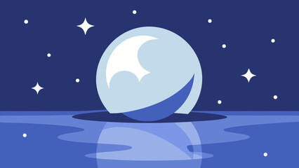 Fototapeta premium moon on water at night