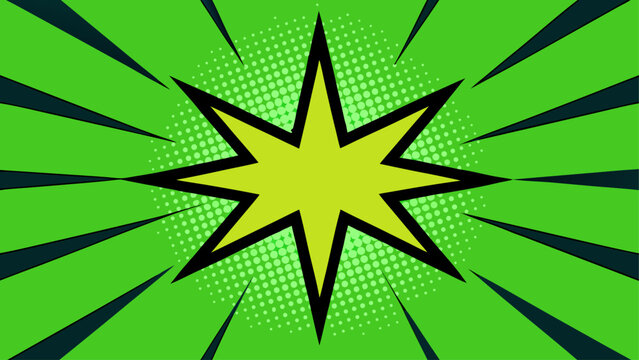 retro burst lime green rays dark comic halftone
