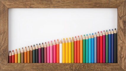 Obraz premium Assorted color pencils set against a white backdrop