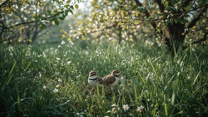Fototapeta premium Avian Pratincoles Displaying Collared Plumage