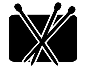 Illustration of knitting needles stored in a rectangular container icon design