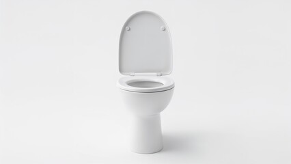 Toilet bowl seen from the front against a white background