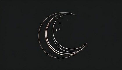 Elegant crescent moon graphic
