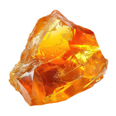Close-up of a vibrant, translucent orange-yellow gemstone