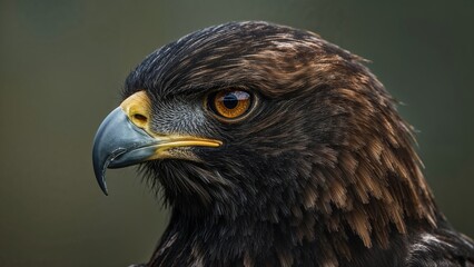 Detailed view of a Harris hawk
