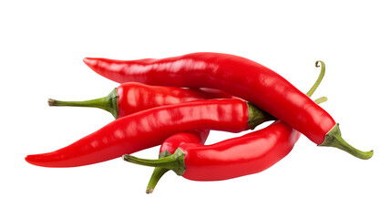 Vibrant red chili peppers ready for culinary creations, adding a spicy kick to dishes isolated on white or transparent png.