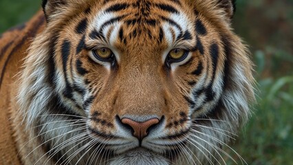 Portrait of a fierce tiger up close