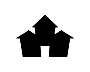 Spooky haunted house silhouette for Halloween decoration, spooky theme graphic