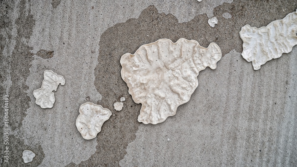 Canvas Prints macro image showing fungal presence on a moist concrete facade