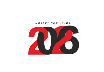 2026 Happy New Year Text Typography Design Element flyer, banner design.