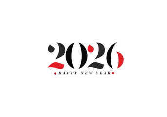 2026 Happy New Year Text Typography Design Element flyer, banner design.