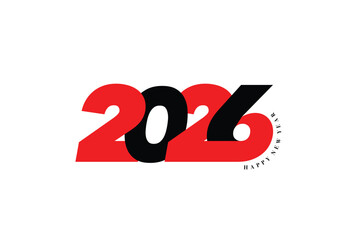 2026 Happy New Year Text Typography Design Element flyer, banner design.