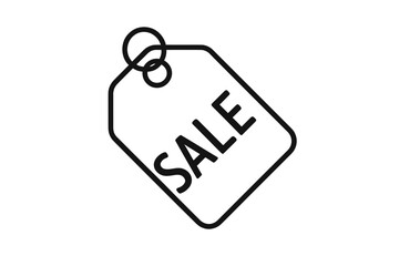 Sale tag vector outline icon. Price tag, label, or badge for retail promotion and discount offers. Shopping sticker for marketing. Minimalist linear vector illustration.