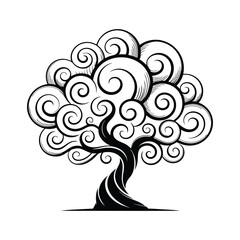 Family Tree and Genealogy Symbol with Roots and Branches
