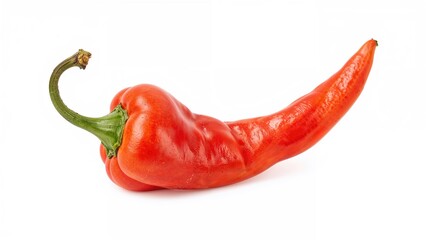 Isolated hot chili peppers on plain white surface with clipping path.