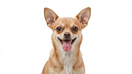 Obraz premium Small dog staring at the lens with its tongue sticking out