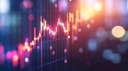 Financial market trends display with dynamic stock chart during analysis session