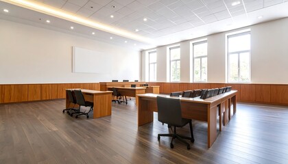 Empty courtroom interior
