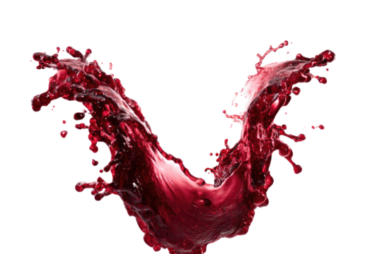 Red liquid splash, dynamic V shape