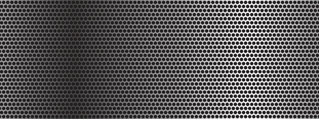 Grill mesh pattern with metal texture for speaker and micro hole background or seamless net by black grid and circle grate steel screen.