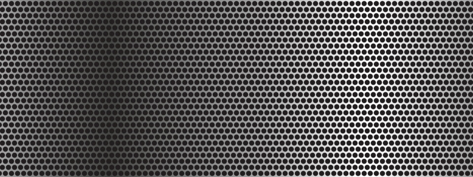 Grill mesh pattern with metal texture for speaker and micro hole background or seamless net by black grid and circle grate steel screen.
