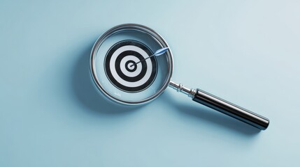 The Magnifying Glass Highlighting a Target for Strategic Focus and Achievement