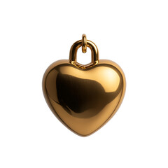 Obraz premium Golden heart-shaped padlock symbolizing love and security