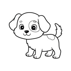 Obraz premium Cute Puppy Coloring Page Adorable Dog Illustration Printable for Kids