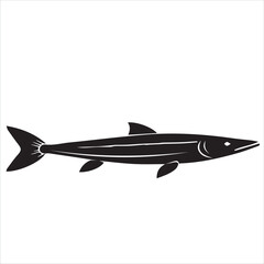 Obraz premium Silhouette of a barracuda fish