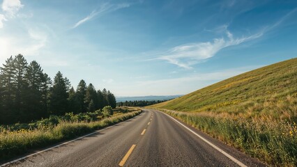 Cruising down a picturesque highway bordered by views on both sides