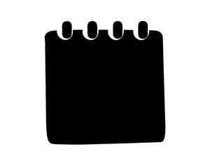 A minimalistic and artistic illustration of a black notepad with rounded edges