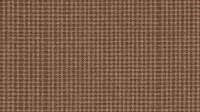 Gingham plaid design in brown hues with a textured twill weave, perfect for flannel shirts and seasonal fabrics.