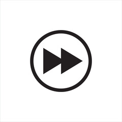 Black fast forward icon in a circle