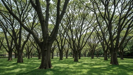 Obraz premium Natural parkland showcasing bald cypress tree foliage