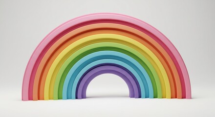 Regenbogenbogen Pastellfarben sanft beleuchtet. AI Generated