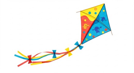 Bunter Drachen steigt fr�hlich im Sonnenschein auf. AI Generated