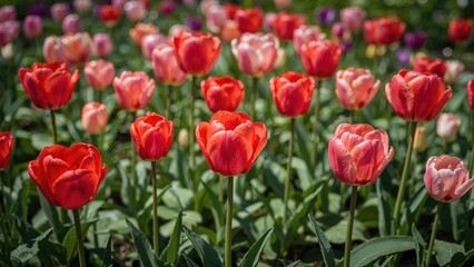 Fototapeta premium Tulips Blooming in the Season of Spring
