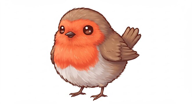 愛らしい小鳥 柔らかな光 ふわふわ羽根 幸せな表情. AI Generated