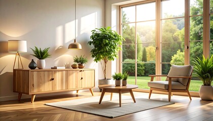 Fototapeta premium Sun-drenched modern living room