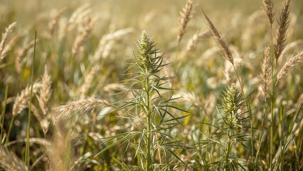Fototapeta premium Growth of therapeutic wormwood in natural fields