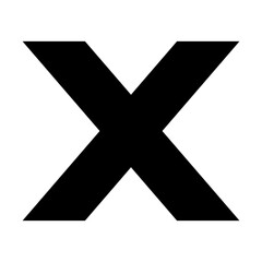 Stylish bold X mark symbol
