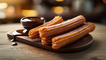 Churros with chocolate sauce 4