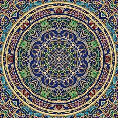 Intricate mandala design with detailed floral patterns.